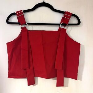 Red tank top with O ring adjustable straps